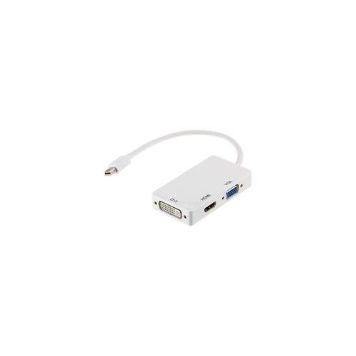 ASTROTEK 3 in1 Thunderbolt Mini DP Display Port to HDMI DVI VGA Adapter Cable for MacBook Air/Pro 32AWG OD5.0MM, Gold plated, White CB8W-GC-MDPDHV - Main Image