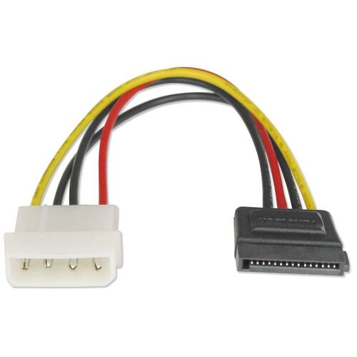 ASTROTEK SATA Power Cable 15cm 4 pins Male to 15 pins Female 18AWG RoHS LS - Main Image