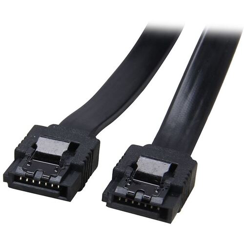 ASTROTEK SATA 3.0 Data Cable 30cm 7 pins Straight to 7 pins Straight with Latch Black Nylon Jacket 26AWG - Main Image