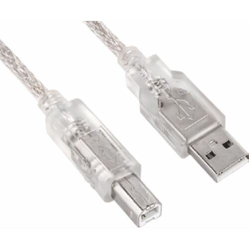 ASTROTEK USB 2.0 Printer Cable 2m - Type A Male to Type B Male Transparent Colour CBUSBAB2M CB8W-UC-2001AB - Main Image