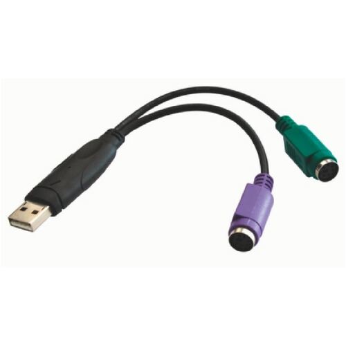 ASTROTEK USB 2.0 to PS2 Cable 15cm - for Mouse Keyboard Black Colour RoHS - Main Image