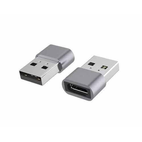 ASTROTEK Type C Female to USB 2.0 Male OTG Adapter 480Mhz For Laptop, Wall Chargers,Phone Sliver 1 Yr - Main Image