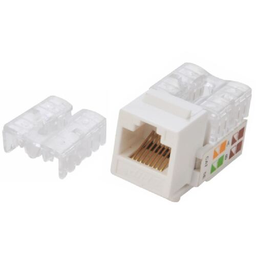 ASTROTEK CAT6 UTP Outlets Network Keystone Jack for Socket kit 10pcs per pack Poly Bag White LS - Main Image