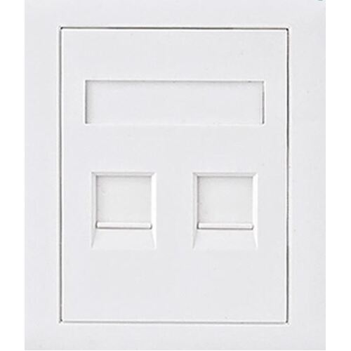 ASTROTEK CAT5e RJ45 Network Wall Face Plate 86x86mm 2 Port Socket Kit - Main Image