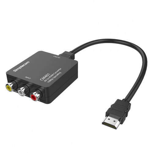 SIMPLECOM CM401 Composite AV CVBS 3RCA to HDMI Video Converter 1080p Upscaling - Main Image