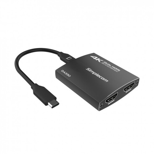 SIMPLECOM DA330 USB-C to Dual HDMI MST Adapter 4K@60Hz with PD and Audio Out - Main Image