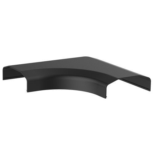 BRATECK Plastic Cable Cover Joint L Shape Material:ABS Dimensions 127x127x21.5mm - Black - Main Image