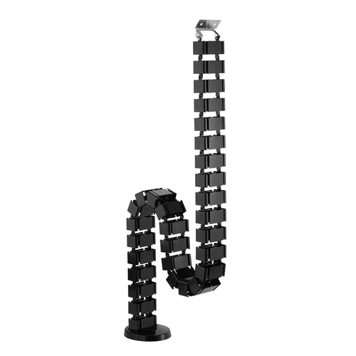 BRATECK Quad Entry Vertebrae Cable Management Spine Material.Steel,ABS Dimensions 1300x67x35mm -- Black - Main Image