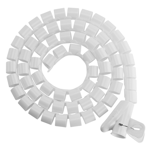 BRATECK 20mm/0.79' Diameter Coiled Tube Cable Sleeve Material PolyethylenePE Dimensions 1000x20mm - White - Main Image