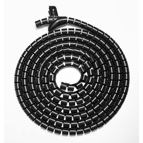BRATECK 30mm/1.2' Diameter Coiled Tube Cable Sleeve Material PolyethylenePE Dimensions 1000x30mm -Black - Main Image