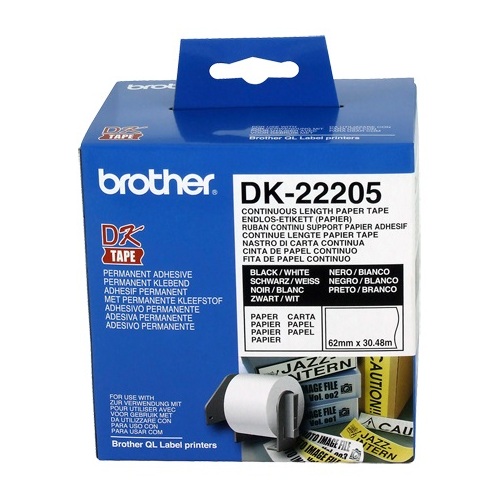 BROTHER White Continuous Paper Roll 62mmX30.48m - Main Image