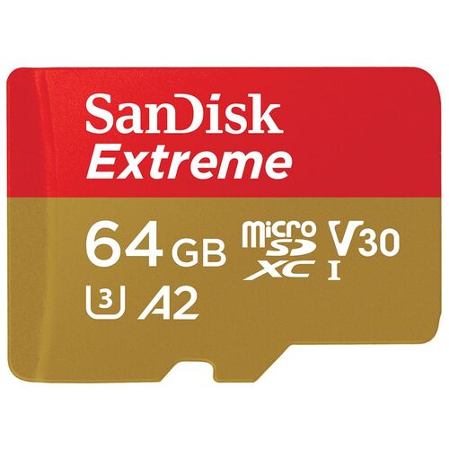 SANDISK 64GB Extreme microSD SDHC SQXAF V30 U3 C10 A1 UHS-1 160MB/s R 60MB/s W 4x6 SD Adaptor Android Smartphone Action Camera Drones - Main Image