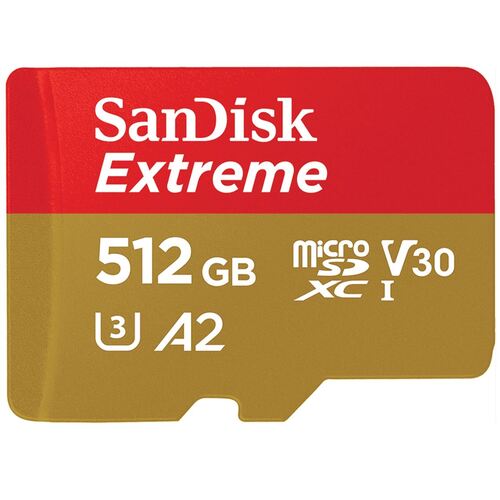 SANDISK 512GB Extreme microSD SDHC SQXAF V30 U3 C10 A1 UHS-1 160MB/s R 90MB/s W 4x6 SD Adaptor Android Smartphone Action Camera Drones - Main Image