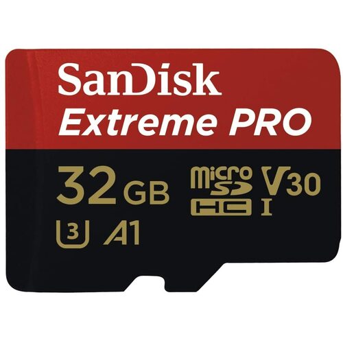 SANDISK 32GB SanDisk Extreme Pro microSDHC SQXCG V30 U3 C10 A1 UHS-1 100MB/s R 90MB/s W 4x6 SD Adaptor Android Smartphone Action Camera Drones - Main Image