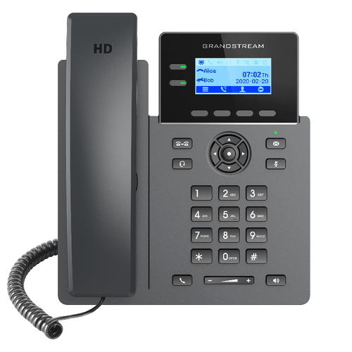 GRANDSTREAM GRP2602P 2 Line IP Phone, 4 SIP Accounts, 132x48 Backlit Screen, HD Audio, Powerable Via POE - Main Image