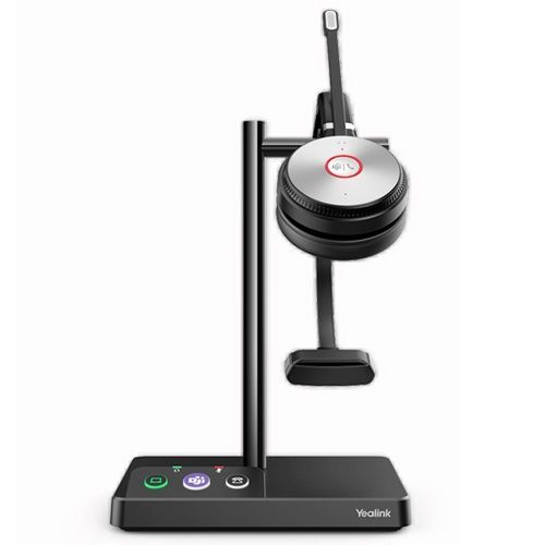 YEALINK WH62 Mono UC TEAMS DECT Wirelss Headset, Busylight On Headset, Leather Ear Cushions - Main Image