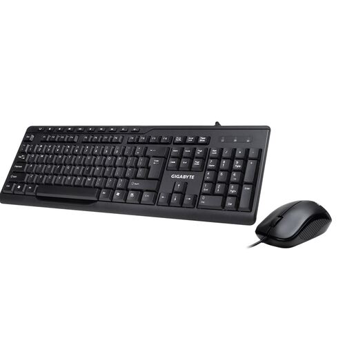 GIGABYTE KM6300 USB Wired Keyboard & Mouse Combo multimedia controls 1000dpi Adjustable Portable slim receiver Stylish design comfort (LS) - Main Image