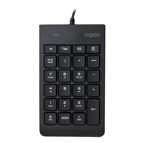 RAPOO K10 Wired Numeric NumberPad Keyboard - Spill Resistant Design, Laser Carved Keycap, Spill-Resistant Design, Easy Installation - Main Image