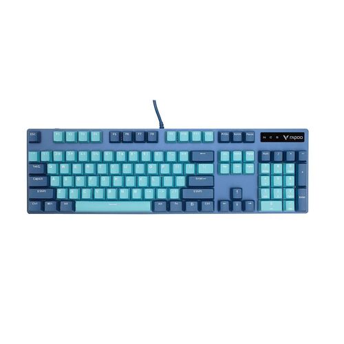 RAPOO V500 Pro Backlit Mechanical Gaming Keyboard - Spill Resistant, Metal Cover, Ideal for Entry Level Gamers--Cyan Blue - Main Image