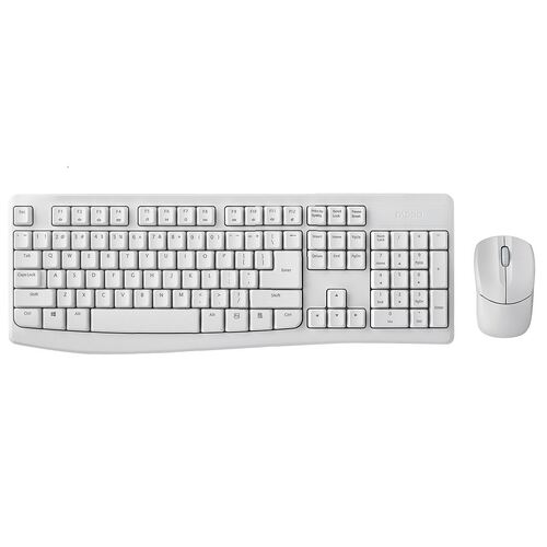RAPOO X1800Pro Wireless Mouse & Keyboard Combo - 2.4G, 10M Range, Optical, Long Battery, Spill-Resistant Design,1000 DPI, Nano Receiver, Entry (White) - Main Image