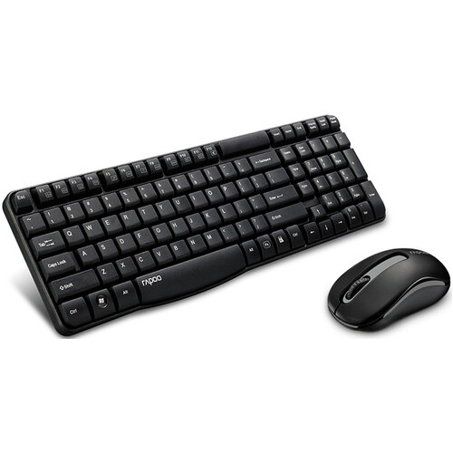 RAPOO X1800S 2.4GHz Wireless Optical Keyboard Mouse Combo Black - 1000DPI Nano Receiver 12m Battery - Main Image