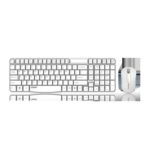 RAPOO X1800S 2.4GHz Wireless Optical Keyboard Mouse Combo Black - 1000DPI Nano Receiver 12m Battery (White) - Main Image