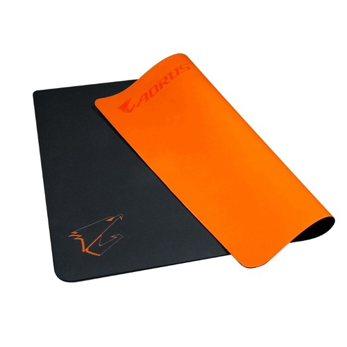 Gigabyte AORUS AMP500 Hybrid Gaming Mouse Pad Fabric Black Surface Organse Silicon Base Heat Molding Edge Spill-Resistant Washable 430x370x1.8mm - Main Image