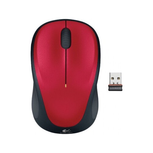 Logitech M235 Wireless Mouse Red Contoured design Glossy Comfort Grip Advanced Optical Tracking 1-year battery life - Main Image