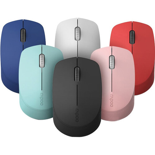 RAPOO M100 2.4GHz & Bluetooth 3 / 4 Quiet Click Wireless Mouse Red - 1300dpi Connects up to 3 Devices, Up to 9 months Battery Life - Main Image