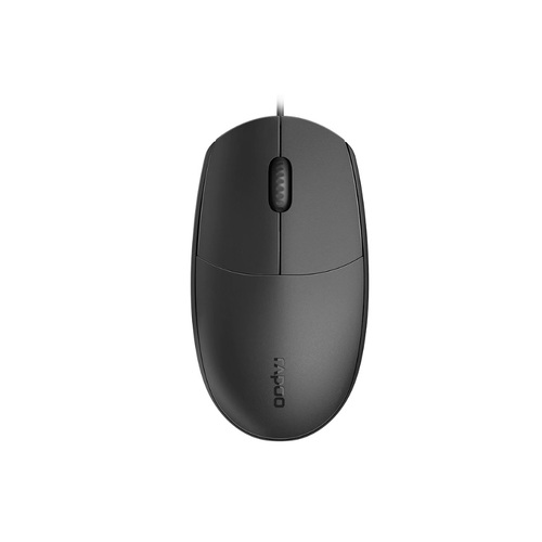 RAPOO N100 Wired USB Optical 1600DPI Mouse Black - No Driver Required/ Designed for Notebook Laptop Desktop PC  MOD - N1162 - Main Image