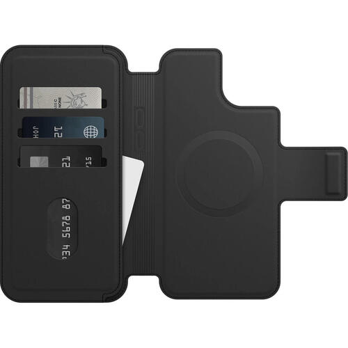 OTTERBOX Apple iPhone 14 Plus Folio for MagSafe - Shadow (Black) (77-90222), Strong Magnetic Alignment, Soft Touch - Main Image