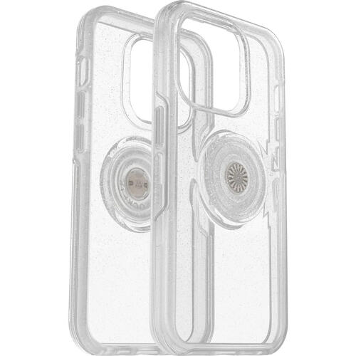 OTTERBOX Apple iPhone 14 Pro Otter + Pop Symmetry Series Clear Case - Stardust Pop (Clear Glitter) (77-88807), 3X Military Standard Drop Protection - Main Image