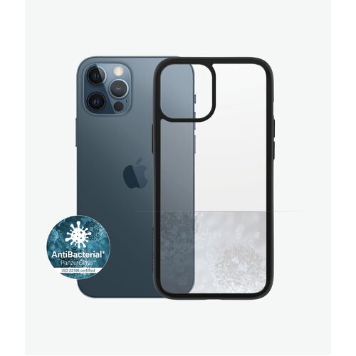 PANZER GLASS Clear Case for Apple iPhone 12 Pro Max-Black Frame-Slim Fashionable Design, Slightly Swelling Bumpers all Corners, Enhance Protection - Main Image
