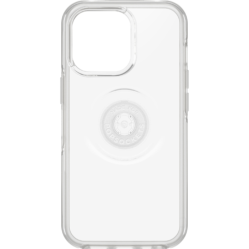 OTTERBOX Apple iPhone 13 Pro Otter + Pop Symmetry Series Clear Case - Clear Pop (77-84517), Integrated PopGrip, Wireless charging compatible - Main Image