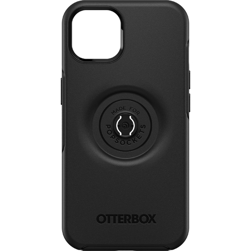 OTTERBOX Apple iPhone 13 Otter+Pop Symmetry Series Case - Black(77-85380) - Made with 50% recycled plastic Raised edges protect camera and screen - Main Image