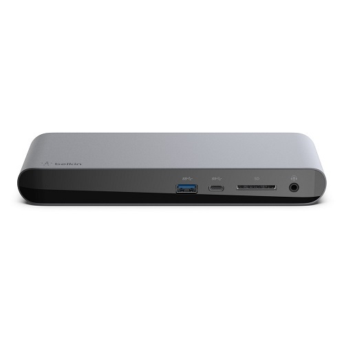 BELKIN Thunderbolt 3 Dock Pro - GreyF4U097AU,Dual high-definition monitor support,Mac and windoes compatible,Sleek aluminum exterior,Power to share - Main Image