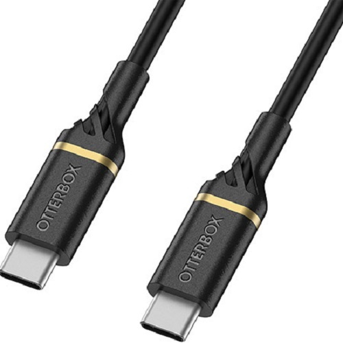 OTTERBOX USB-C to USB-C Fast Charge Cable - Black Shimmer - Flexible exterior cord coating for quality feel and finish - Main Image