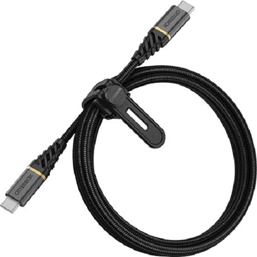 OTTERBOX USB-C To USB-C 1 Meter Fast Charge USB 2.0 / USB PDCable - Premium - Glamour Black( USB C To USB C ) - Proven rugged, tough - Main Image