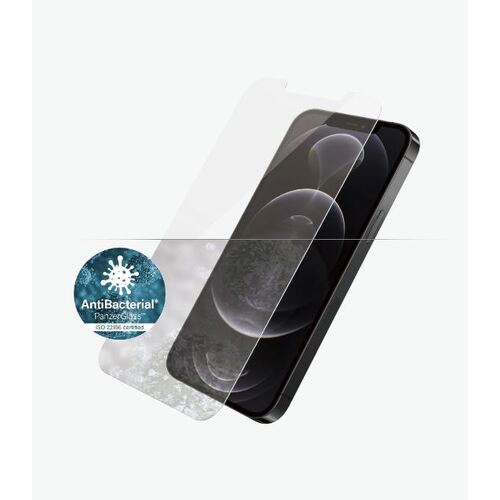 PANZER GLASS Screen Protector - Case Friendly - For Apple iPhone 12 / iPhone 12 Pro Antibactrial Glass, Protects the Entire Screen, Crystal Clear - Main Image
