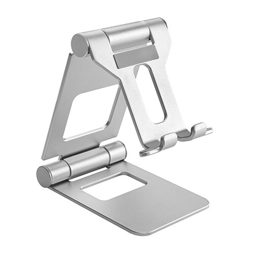 BRATECK Aluminium Foldable Stand Holder for Phones and Tablets- Silver - Main Image