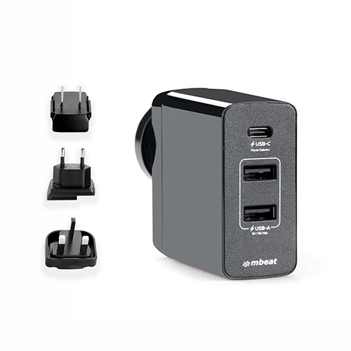 mbeat Gorilla Power 45W USB-C Power Delivery PD 2.0 and Dual USB-A World Travel Charger - Main Image