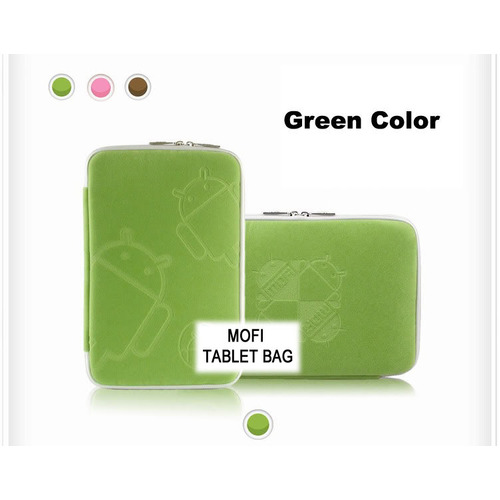 Tablet 10' MofiZip Case Green Andriod logo. Suit any 10' tab - Main Image