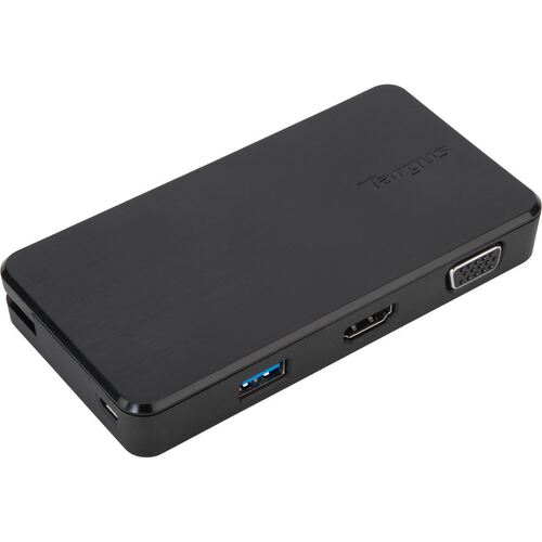 Targus USB 3.0 & USB-C Dual Travel Dock Connects 2 monitors, 1x HDMI 1x VGA, Supports Projectors and HDTVs, PCs, Macs, and Android Devices - Main Image