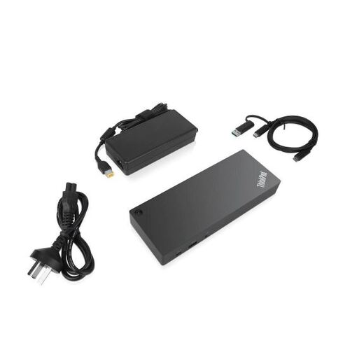 LENOVO ThinkPad Hybrid USB-C with USB-A Dock - Docking station - USB-C - 2 x HDMI, 2 x DP - GigE - 135 Watt - for Tablet 10; ThinkPad E480; L380; L380 - Main Image