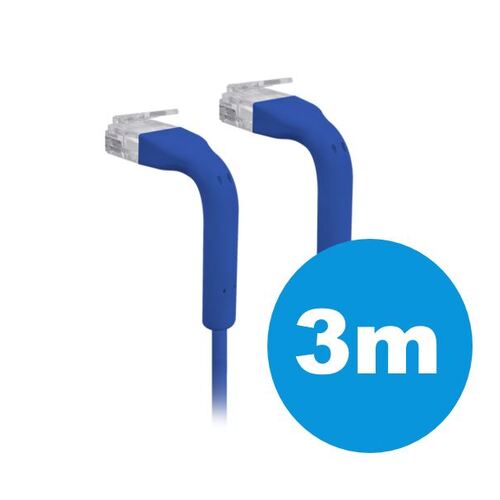 UBIQUITI patch cable with both end bendable RJ45 3m - Blue - Main Image