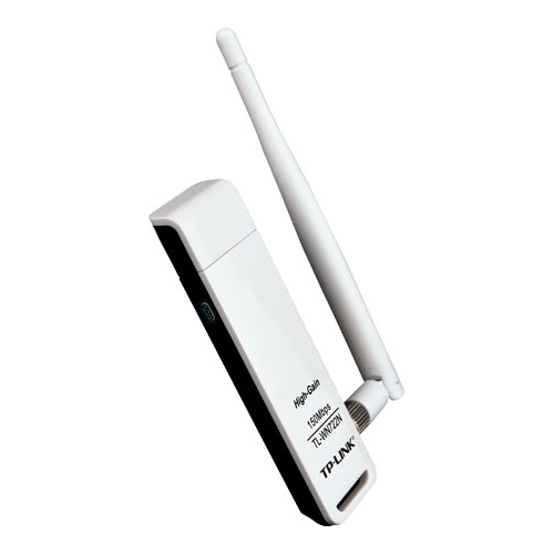 TP-LINK TL-WN722N N150 High Gain Wireless USB Adapter 2.4GHz (150Mbps) 1xUSB2 802.11bgn 1x4dBi Omni Directional Antenna WPS button - Main Image