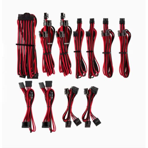 CORSAIR Corsair PSU - RED/BLACK Premium Individually Sleeved DC Cable Pro Kit, Type 4 Generation 4 - Main Image