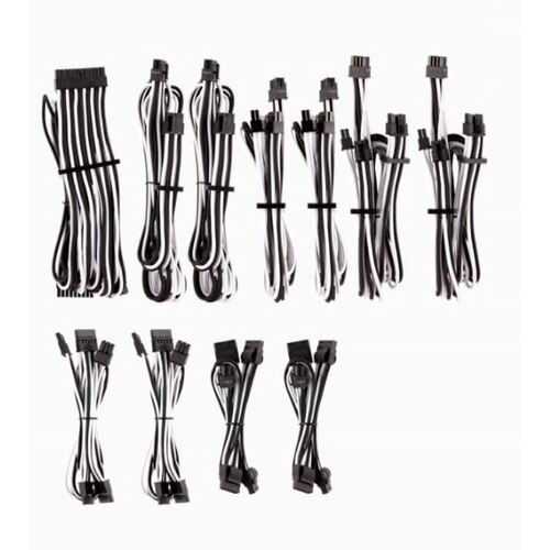 CORSAIR Corsair PSU - WHITE/BLACK Premium Individually Sleeved DC Cable Pro Kit, Type 4 Generation 4 - Main Image