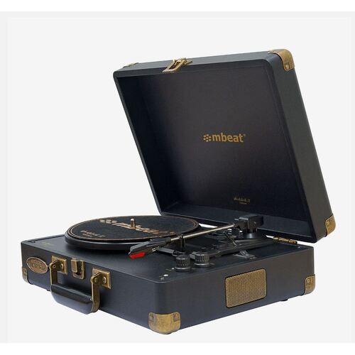 MBEAT Woodstock 2 Black Retro Turntable Player - Main Image