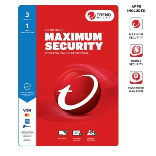 TREND MICRO Micro Maximum Security (3 Device)  Retail Mini Box Auto Renew - Main Image